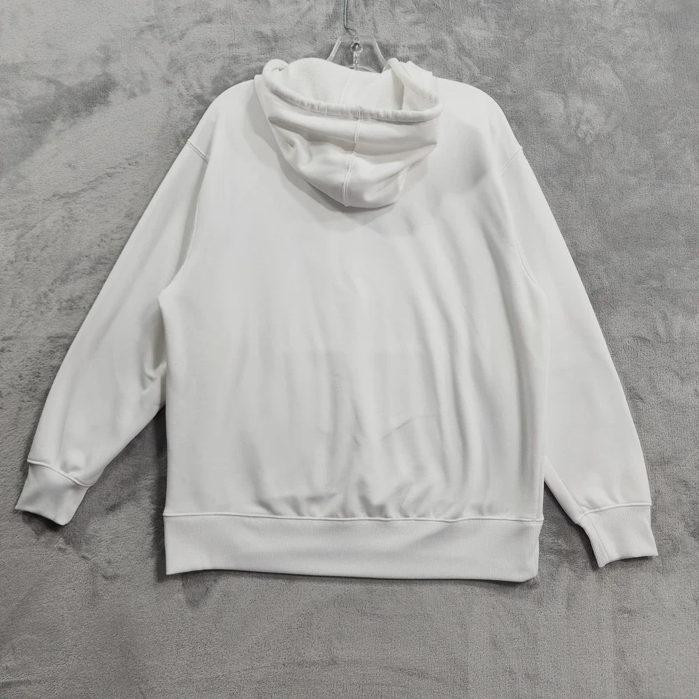 Nike Therma-FIT Hoodie Womens S White Fleece Pullover Training Sweatshirt Logo
